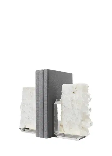 Anna New York Fim Geo Quartz and Aluminum Bookends | Thumbnail 1
