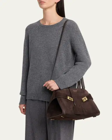 Ferragamo Hug Medium Suede Handbag | Thumbnail 2