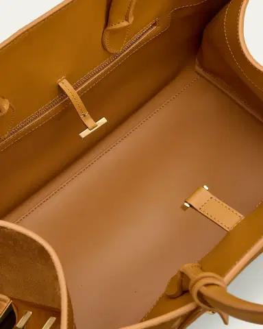 Ferragamo Hug Medium Suede Handbag | Thumbnail 4 Ferragamo Hug Medium Suede Handbag | Thumbnail 4