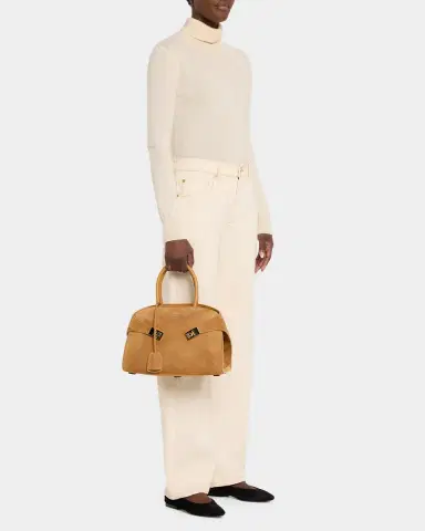 Ferragamo Hug Medium Suede Handbag | Thumbnail 9 Ferragamo Hug Medium Suede Handbag | Thumbnail 9