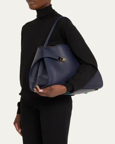 Ferragamo Hug Medium Soft Bicolor Leather Shoulder Bag | Thumbnail 2 Ferragamo Hug Medium Soft Bicolor Leather Shoulder Bag | Thumbnail 2