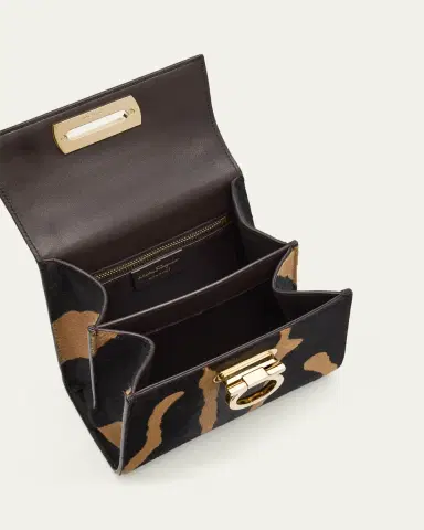 Ferragamo Iconic Zebra-Print Ponyhair Small Top-Handle Bag | Thumbnail 4 Ferragamo Iconic Zebra-Print Ponyhair Small Top-Handle Bag | Thumbnail 4