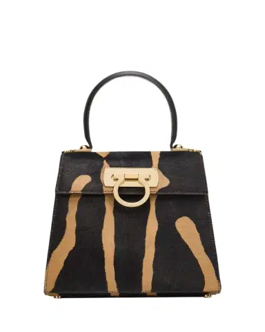 Ferragamo Iconic Zebra-Print Ponyhair Small Top-Handle Bag | Thumbnail 1 Ferragamo Iconic Zebra-Print Ponyhair Small Top-Handle Bag | Thumbnail 1