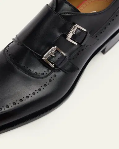 Christian Louboutin Men's Sartok Leather Double-Monk Strap Loafers | Thumbnail 3