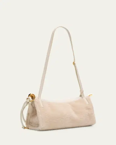Alaïa Le Click Shaved Shearling Small East-West Shoulder Bag | Thumbnail 3