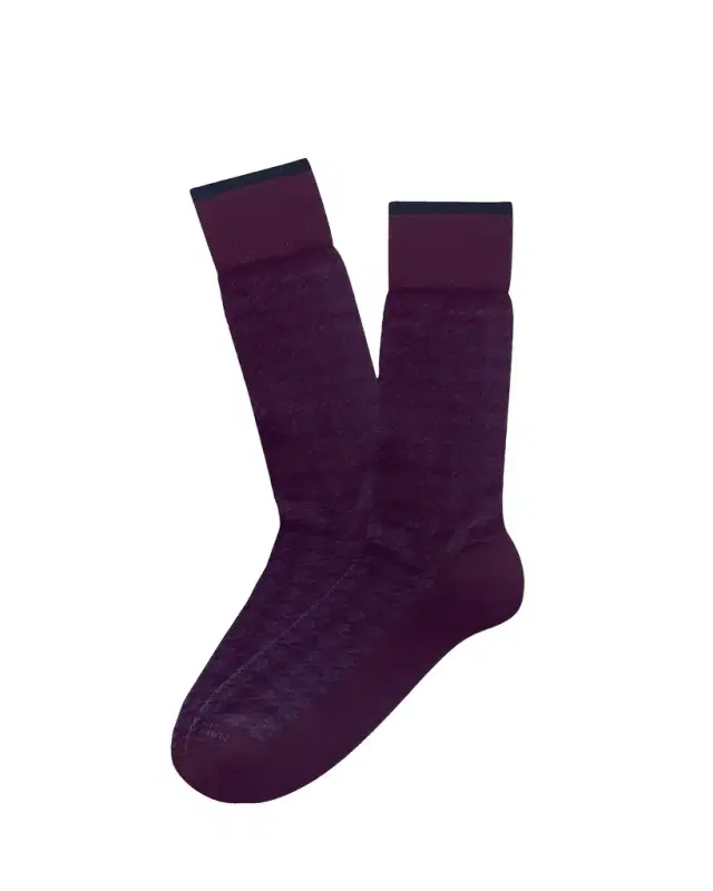 Men's Modal-Blend Houndstooth Crew Socks