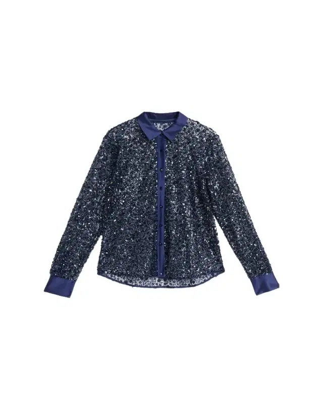 Prabal Gurung Sequined Tulle Slim-Fit Button-Down Shirt