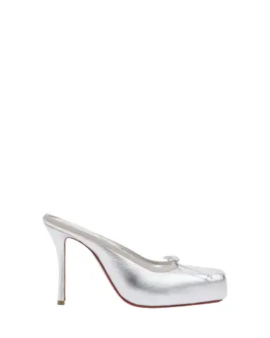 Christian Louboutin 100mm Cassia Metallic Leather Ballerina Mule Pumps | Thumbnail 1