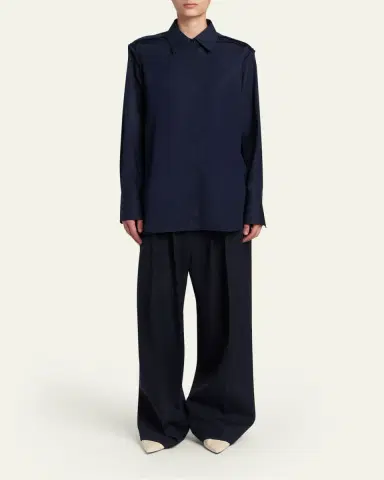 Jil Sander Ruffled Cotton Button-Down Shirt | Thumbnail 2