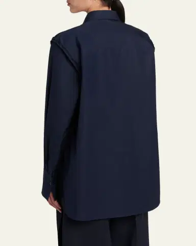 Jil Sander Ruffled Cotton Button-Down Shirt | Thumbnail 3