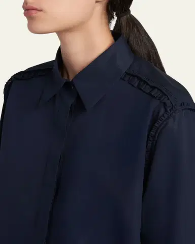 Jil Sander Ruffled Cotton Button-Down Shirt | Thumbnail 5