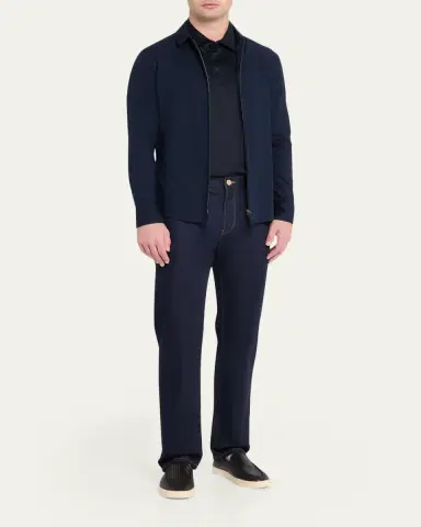 Giorgio Armani Men's Dark-Wash Denim Straight-Leg Jeans | Thumbnail 2