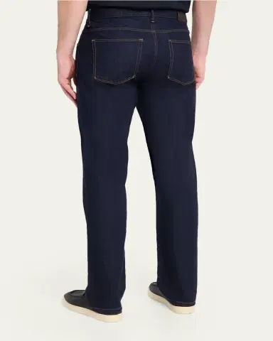 Giorgio Armani Men's Dark-Wash Denim Straight-Leg Jeans | Thumbnail 3