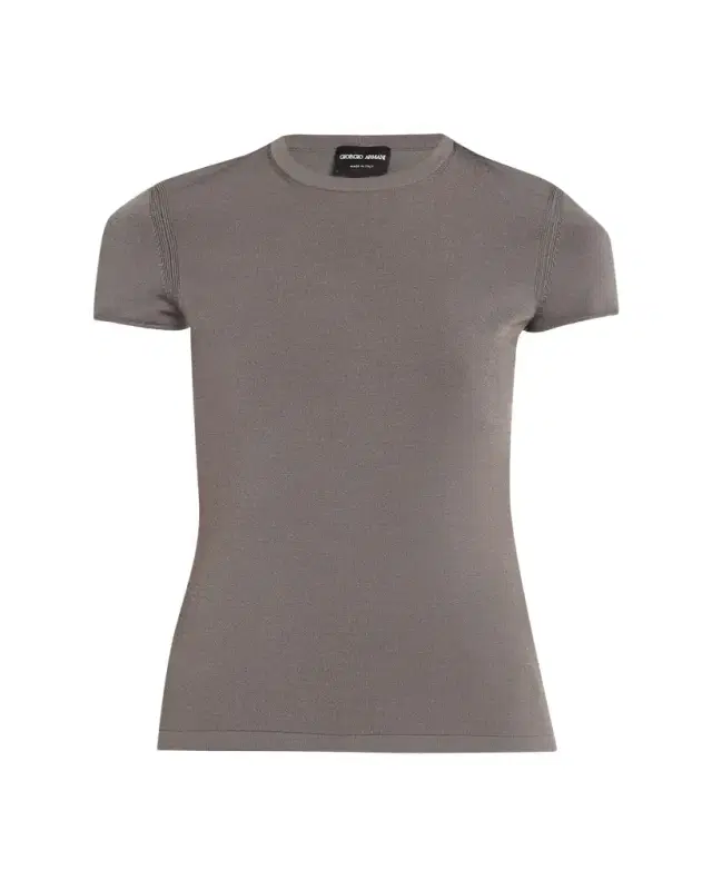 Giorgio Armani Crewneck Ribbed Jersey Tee