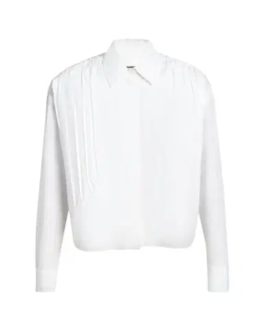 Jil Sander Gathered Shoulder Cotton Poplin Button-Down Shirt | Thumbnail 1