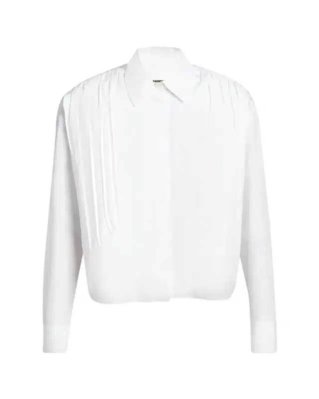 Jil Sander Gathered Shoulder Cotton Poplin Button-Down Shirt
