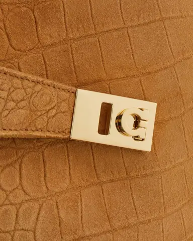 Ferragamo Hug Croc-Embossed Suede Shoulder Bag | Thumbnail 8