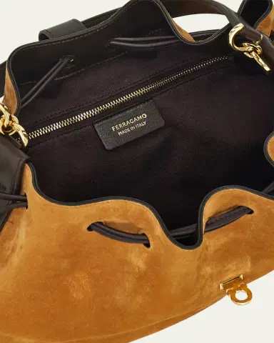 Ferragamo Hug Suede & Leather Bucket Bag | Thumbnail 4