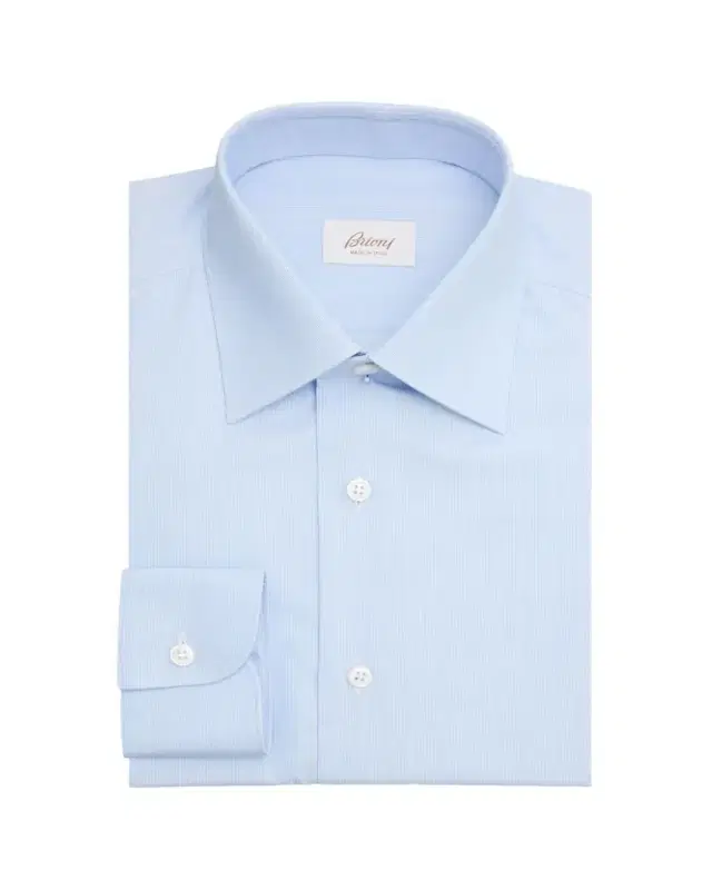 Men's Fine Stripe Cotton Dress Shirt