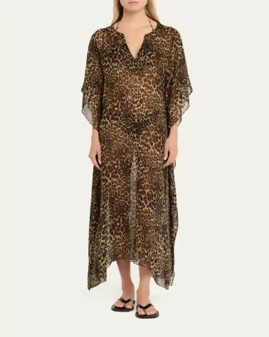 Nili Lotan Erica Leopard Kaftan Coverup | Thumbnail 2 Nili Lotan Erica Leopard Kaftan Coverup | Thumbnail 2