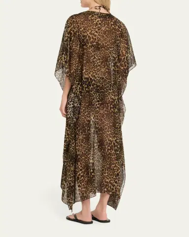 Nili Lotan Erica Leopard Kaftan Coverup | Thumbnail 3 Nili Lotan Erica Leopard Kaftan Coverup | Thumbnail 3