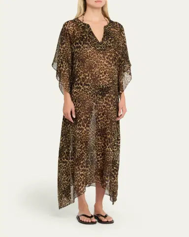 Nili Lotan Erica Leopard Kaftan Coverup | Thumbnail 5 Nili Lotan Erica Leopard Kaftan Coverup | Thumbnail 5