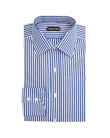 TOM FORD Men's Ladder Stripe Dress Shirt | Thumbnail 1 TOM FORD Men's Ladder Stripe Dress Shirt | Thumbnail 1