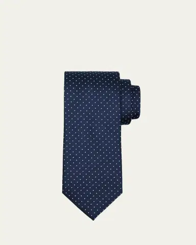 Brioni Men's Micro-Polka Dot Silk Tie | Thumbnail 2 Brioni Men's Micro-Polka Dot Silk Tie | Thumbnail 2