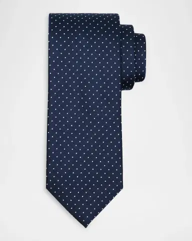 Brioni Men's Micro-Polka Dot Silk Tie | Thumbnail 3 Brioni Men's Micro-Polka Dot Silk Tie | Thumbnail 3