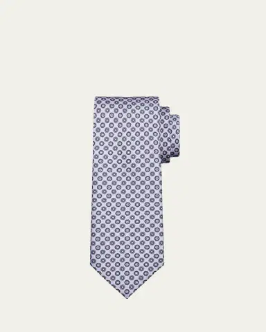 Brioni Men's Micro-Medallion Silk Tie | Thumbnail 2