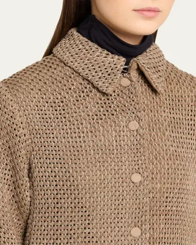 Giorgio Armani Woven Leather Blouson Jacket | Thumbnail 5