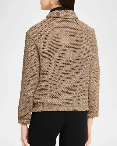 Giorgio Armani Woven Leather Blouson Jacket | Thumbnail 7