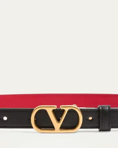 Valentino Garavani VLogo Signature Reversible Calfskin Belt, 30mm | Thumbnail 3 Valentino Garavani VLogo Signature Reversible Calfskin Belt, 30mm | Thumbnail 3