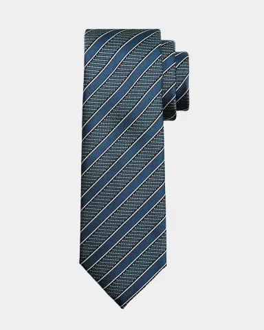 Brioni Men's Diagonal Stripe Jacquard Silk Tie | Thumbnail 3