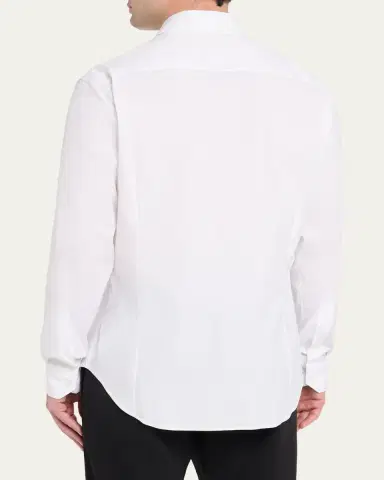 Giorgio Armani Men's Solid Stretch Poplin Sport Shirt | Thumbnail 3