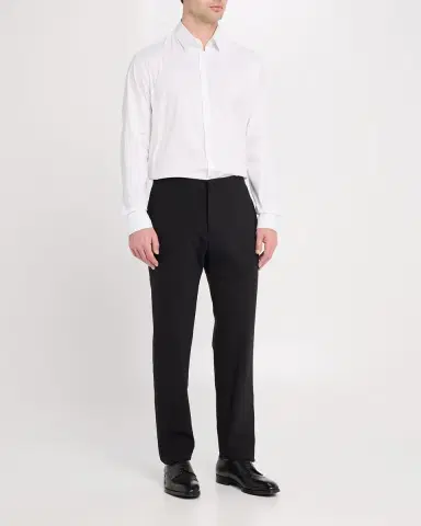 Giorgio Armani Men's Solid Stretch Poplin Sport Shirt | Thumbnail 6