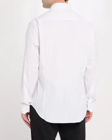 Giorgio Armani Men's Solid Stretch Poplin Sport Shirt | Thumbnail 7