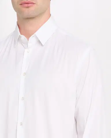 Giorgio Armani Men's Solid Stretch Poplin Sport Shirt | Thumbnail 9