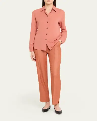Giorgio Armani Silk Slim Button-Down Blouse | Thumbnail 2 Giorgio Armani Silk Slim Button-Down Blouse | Thumbnail 2