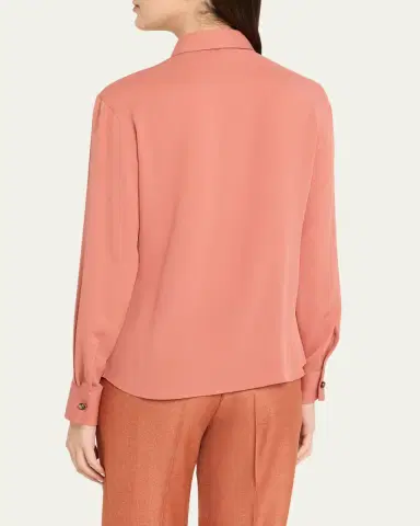 Giorgio Armani Silk Slim Button-Down Blouse | Thumbnail 3 Giorgio Armani Silk Slim Button-Down Blouse | Thumbnail 3