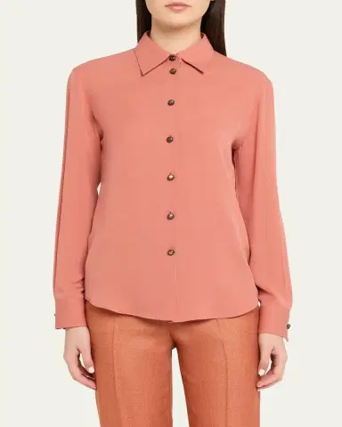 Giorgio Armani Silk Slim Button-Down Blouse | Thumbnail 4 Giorgio Armani Silk Slim Button-Down Blouse | Thumbnail 4