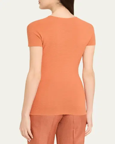 Giorgio Armani Short-Sleeve Crewneck Sweater | Thumbnail 3 Giorgio Armani Short-Sleeve Crewneck Sweater | Thumbnail 3