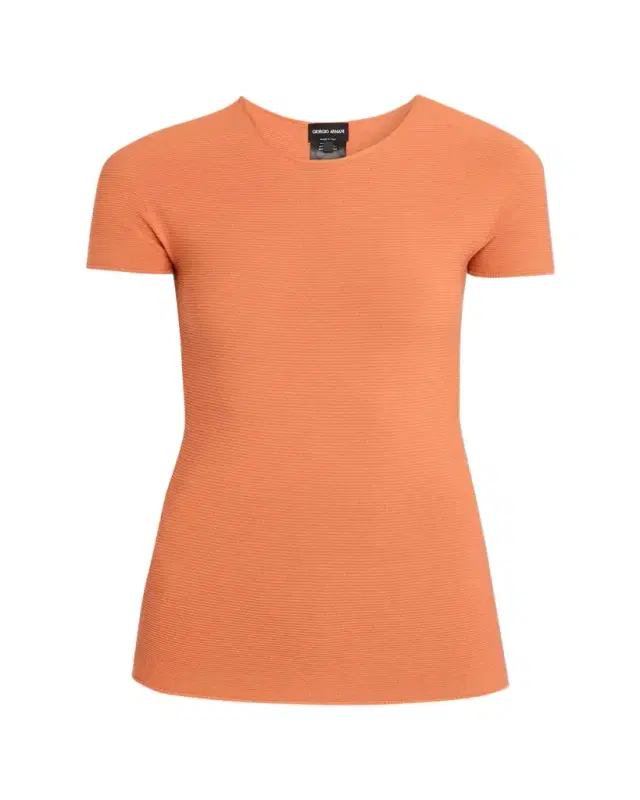 Giorgio Armani Short-Sleeve Crewneck Sweater