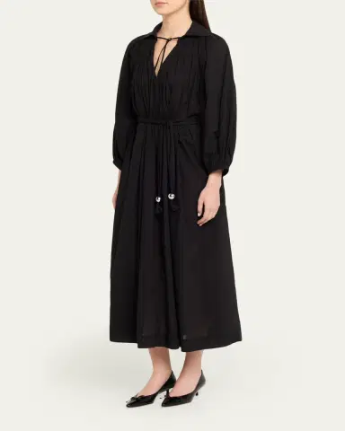 Lisa Marie Fernandez Poet Belted Maxi Dress | Thumbnail 4