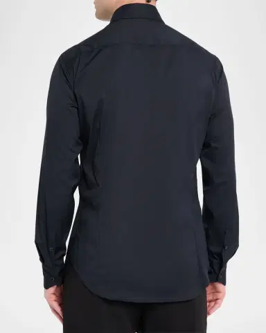 Giorgio Armani Men's Solid Stretch Poplin Sport Shirt | Thumbnail 7