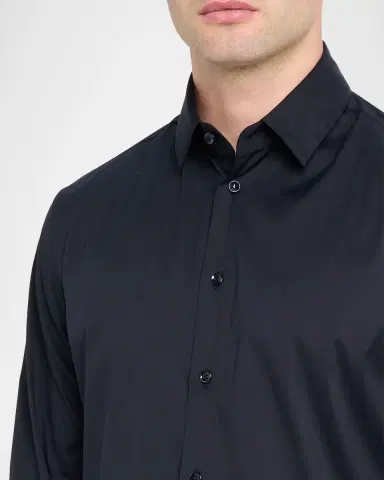 Giorgio Armani Men's Solid Stretch Poplin Sport Shirt | Thumbnail 9