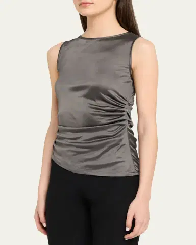 Giorgio Armani Ruched Jersey Sleeveless Top | Thumbnail 4 Giorgio Armani Ruched Jersey Sleeveless Top | Thumbnail 4