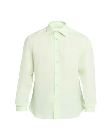 Kiton Men's Solid Linen Button-Down Shirt with Mother-Of-Pearl | Thumbnail 1 Kiton Men's Solid Linen Button-Down Shirt with Mother-Of-Pearl | Thumbnail 1
