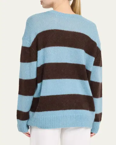 Frame The Fuzzy Stripe Crewneck Sweater | Thumbnail 3 Frame The Fuzzy Stripe Crewneck Sweater | Thumbnail 3