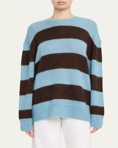 Frame The Fuzzy Stripe Crewneck Sweater | Thumbnail 4 Frame The Fuzzy Stripe Crewneck Sweater | Thumbnail 4
